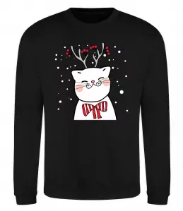 Свитшот Кіт-олень Черный фото