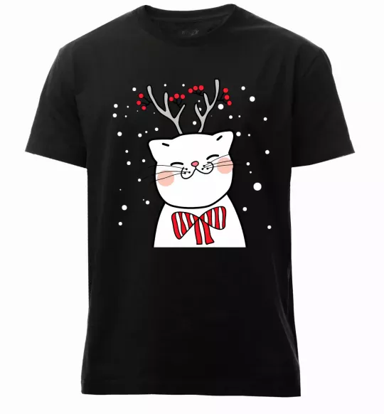 Чоловіча преміум футболка Кіт-олень Чорний фото