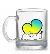 Чашка стеклянная Кот любит Украину Прозрачный фото