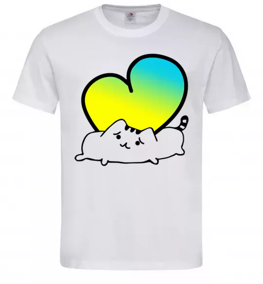 Мужская футболка Кіт любить Україну Белый фото