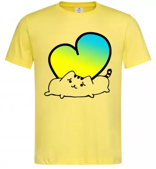 Мужская футболка Кіт любить Україну Лимонный фото