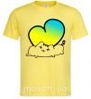 Мужская футболка Кот любит Украину Лимонный фото
