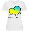 Жіноча футболка Кіт любить Україну Білий фото