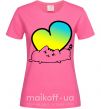 Жіноча футболка Кот любит Украину Яскраво-рожевий фото