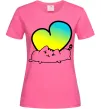 Жіноча футболка Кіт любить Україну Яскраво-рожевий фото