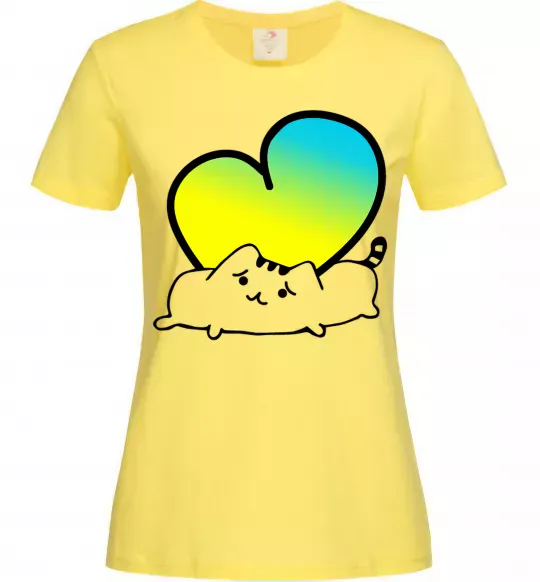 Жіноча футболка Кіт любить Україну Лимонний фото