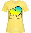 Женская футболка Кот любит Украину Лимонный фото
