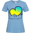 Жіноча футболка Кіт любить Україну Блакитний фото