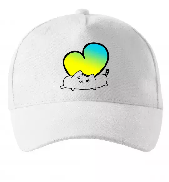 Кепка Кіт любить Україну Білий фото