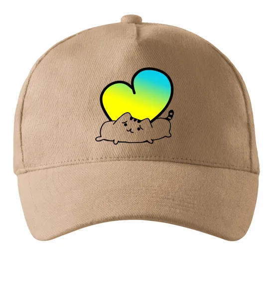 Кепка Кіт любить Україну Песочный фото