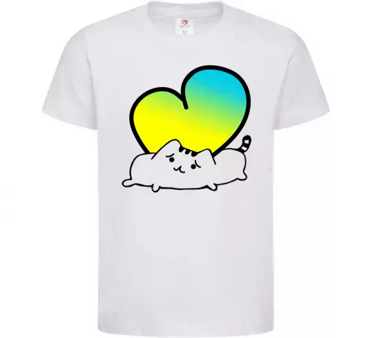 Детская футболка Кіт любить Україну Белый фото