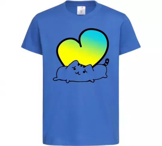 Детская футболка Кіт любить Україну Ярко-синий фото