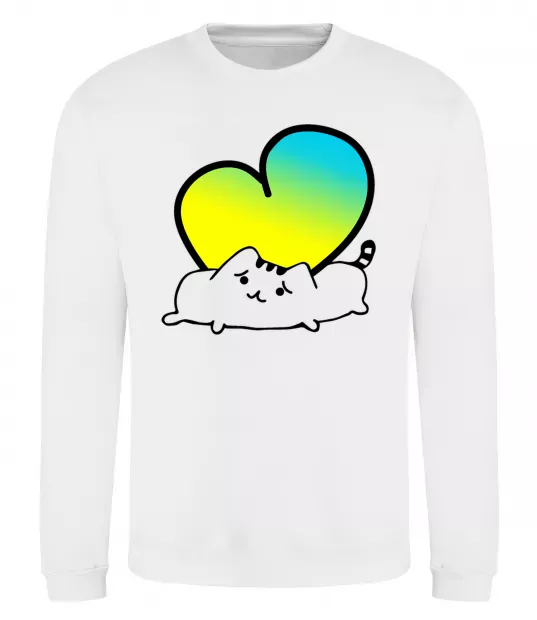 Свитшот Кіт любить Україну Белый фото