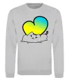 Свитшот Кіт любить Україну Серый меланж фото
