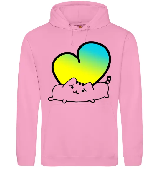 Женская толстовка (худи) Кіт любить Україну Розовый фото