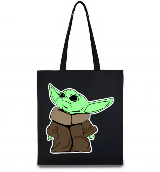 Эко-сумка Маленький Йода Черный фото