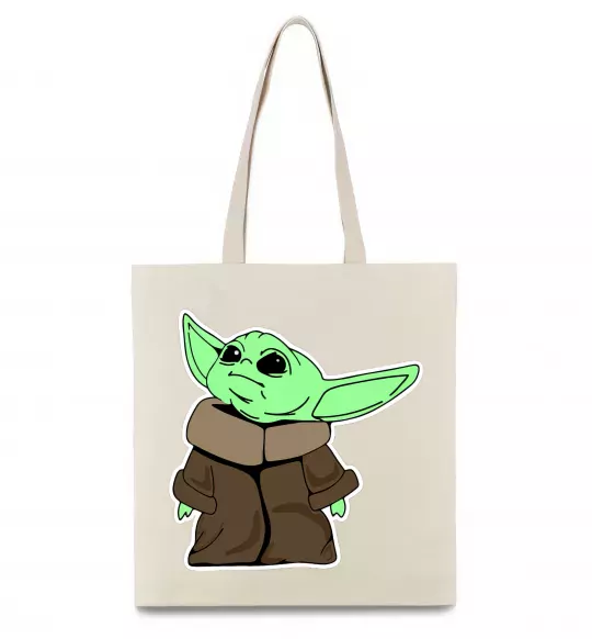 Эко-сумка Маленький Йода Бежевый фото
