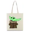 Эко-сумка Маленький Йода Бежевый фото