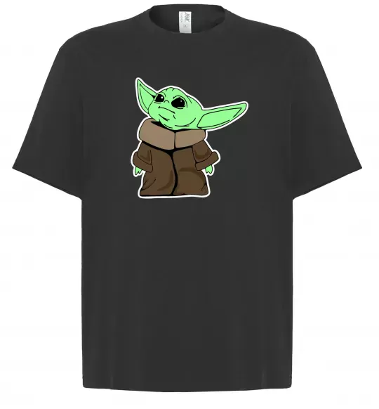Футболка Оверсайз Маленький Йода Черный фото