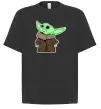Футболка Оверсайз Маленький Йода Черный фото