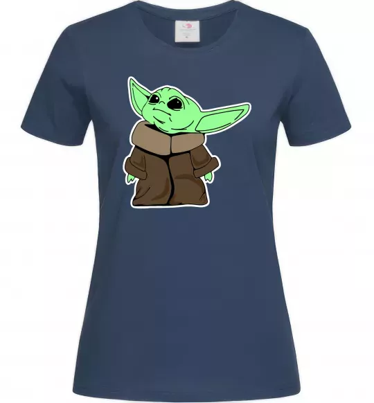 Женская футболка Маленький Йода Темно-синий фото
