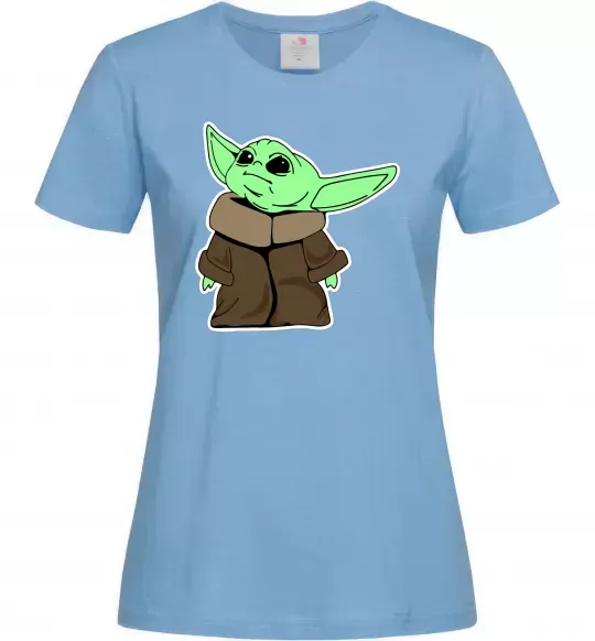 Женская футболка Маленький Йода Голубой фото