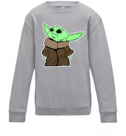 Детский Свитшот Маленький Йода Серый меланж фото