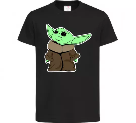 Детская футболка Маленький Йода Черный фото