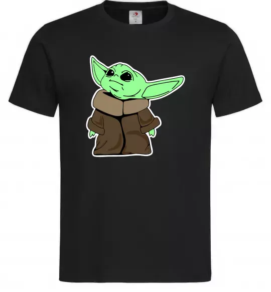 Мужская футболка Маленький Йода Черный фото