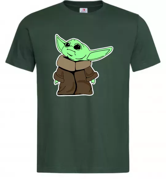 Мужская футболка Маленький Йода Темно-зеленый фото