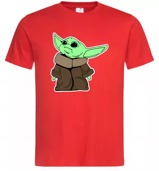 Мужская футболка Маленький Йода Красный фото