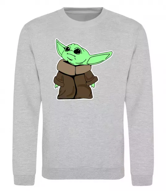 Свитшот Маленький Йода Серый меланж фото