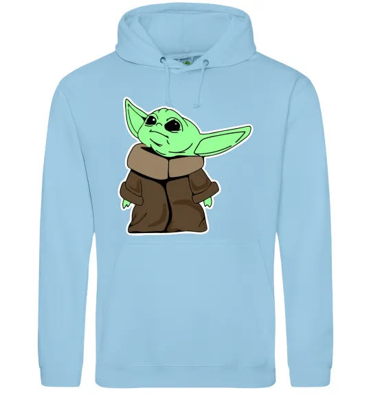 Чоловіча толстовка (худі) Маленький Йода Блакитний фото