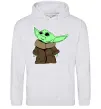 Женская толстовка (худи) Маленький Йода Серый меланж фото