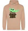 Женская толстовка (худи) Маленький Йода Песочный фото