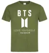 Мужская футболка BTS Love yourself Оливковый фото