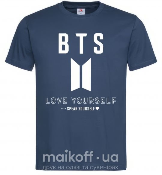 Мужская футболка BTS Love yourself Темно-синий фото