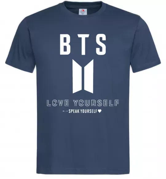 Мужская футболка BTS Love yourself Темно-синий фото