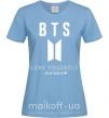 Жіноча футболка BTS Love yourself Блакитний фото