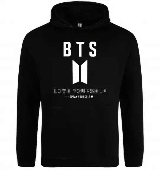 Мужская толстовка (худи) BTS Love yourself Черный фото