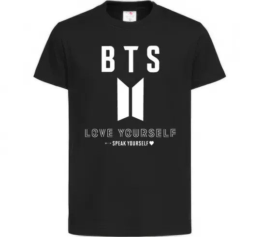 Дитяча футболка BTS Love yourself Чорний фото