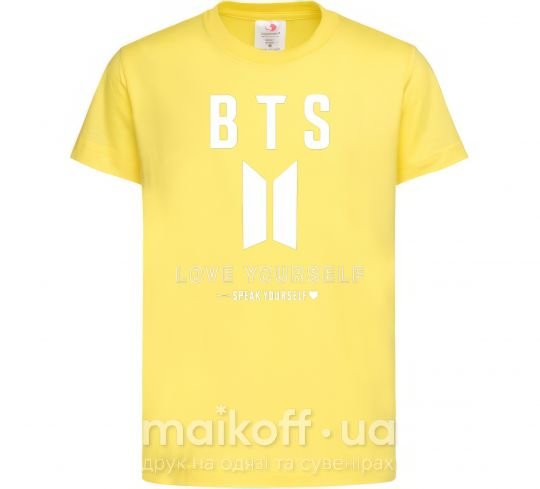 Дитяча футболка BTS Love yourself Лимонний фото