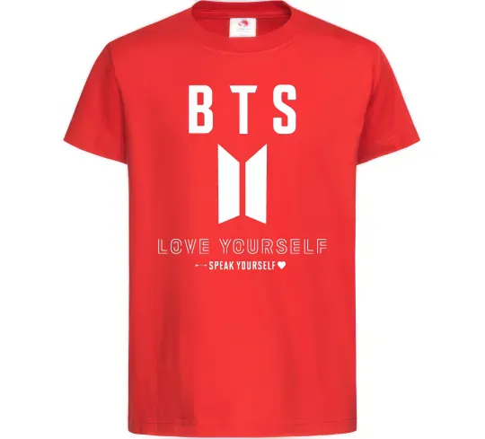 Дитяча футболка BTS Love yourself Червоний фото