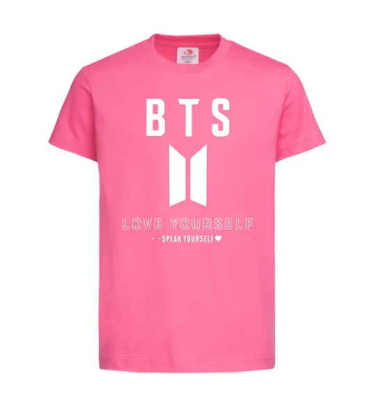 Дитяча футболка BTS Love yourself Яскраво-рожевий фото