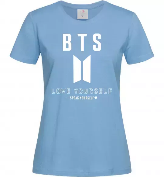 Женская футболка BTS Love yourself Голубой фото