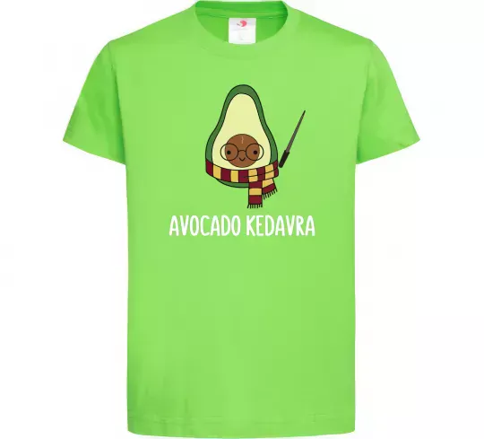 Дитяча футболка Аvocado cedavra Лаймовий фото