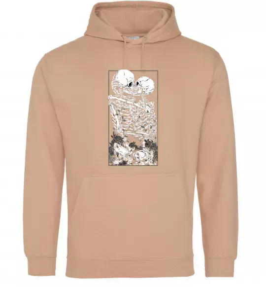 Мужская толстовка (худи) Два скелета Песочный фото