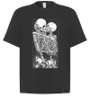 Футболка Оверсайз Два скелета Черный фото