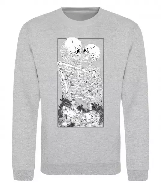 Світшот Два скелета Сірий меланж фото