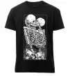 Мужская премиум футболка Два скелета Черный фото